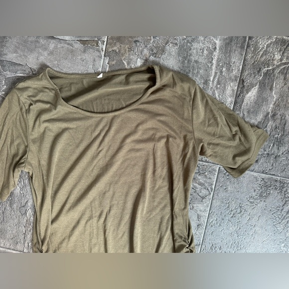 MATERNITY Dress | Olive Green | Size Large - Picture 3 of 5